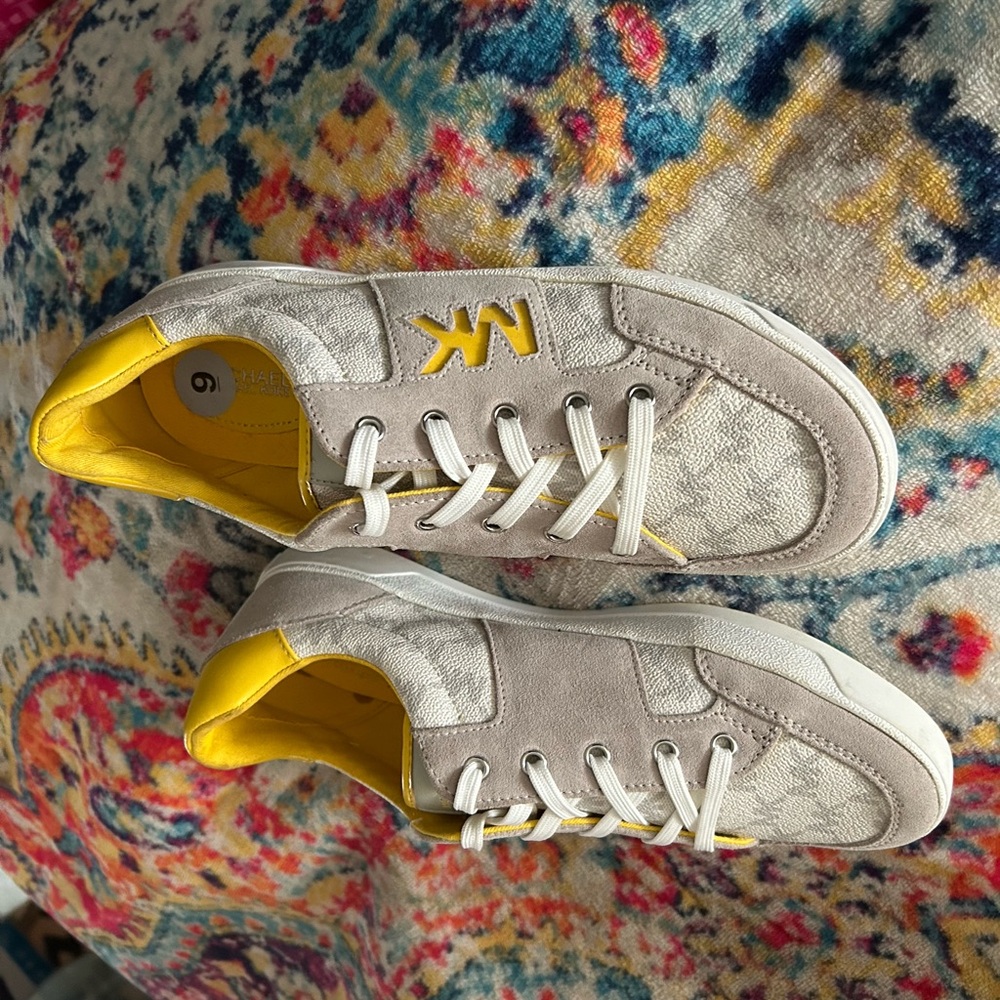 Michael Kors Yellow, Gray and Cream Sneakers - Picture 9 of 13